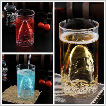 

Free shipping 75pcs/lot shark glass big shark wine glass Double glazing cup