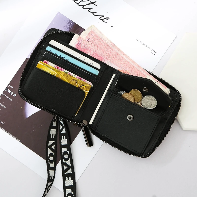 

Lanyard Laser Wallet Female Short Paragraph Small Fresh Simple Personality Large Capacity Student Zipp