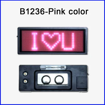 

12x36Pixel pink color Scrolling led name tag badge Name card LED display screen Taking on the upper clothes t-shirts Brightness