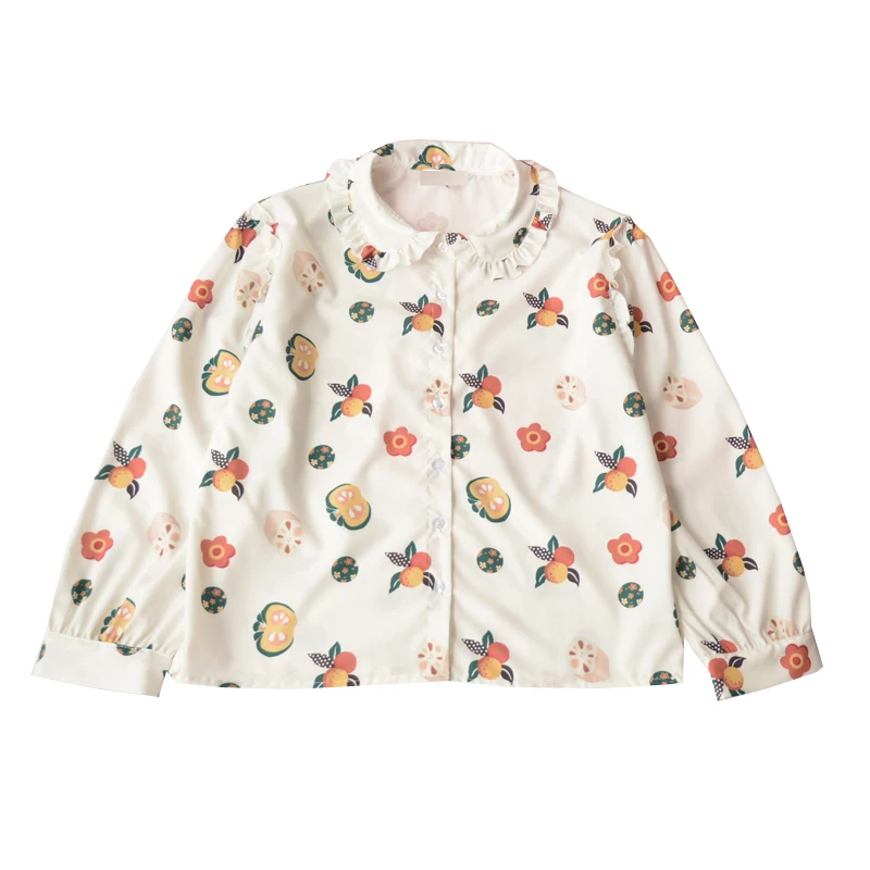 

New 2019 Spring Women Elegant Casual Blouse Floral Print Button Design Long Sleeve Shirt Basic Top