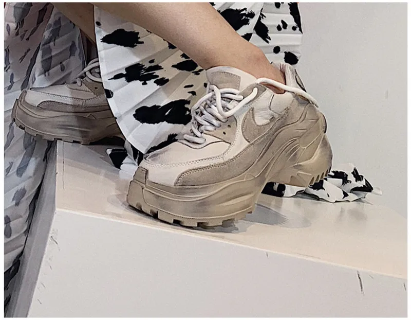 2019 Spring Autumn Shoes Women Platform Shoes Lady Lace Up Casual Pumps Creepers Harajuku Punk Sneakers Girl Female Silver Shoes (9)