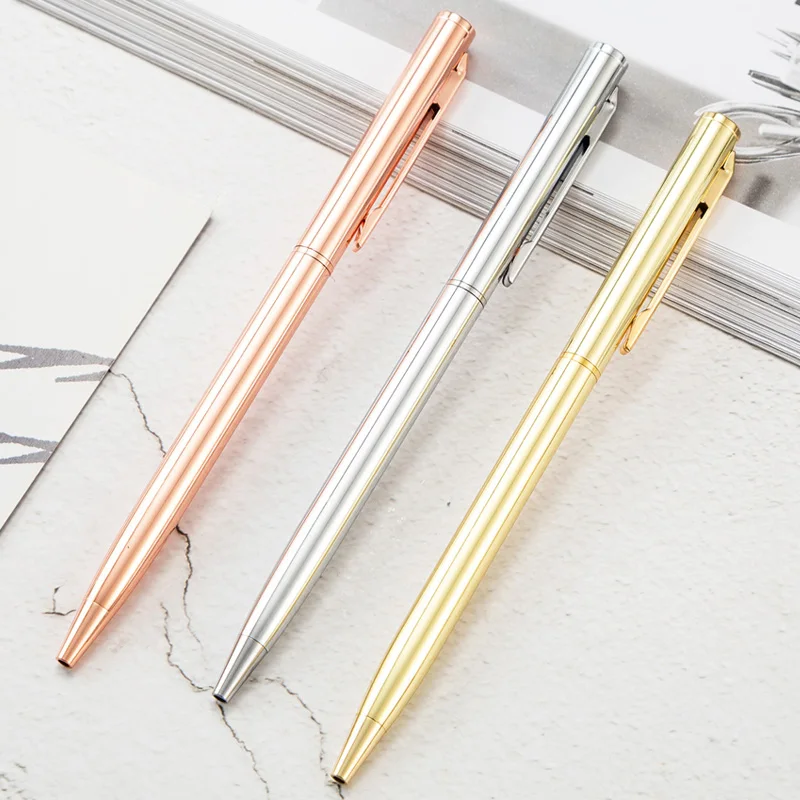 

Personality Metal Rotating Type Ballpoint Pen 1 mm Black Ink Ball Point Pen Office Supplies Ballpen Writing Gift Joy Corner