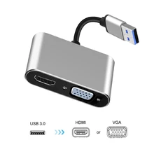 USB 3,0-HDMI VGA 1080P HD 2 в 1 концентратор конвертер для ноутбука HDTV проекторы мониторы HDMI VGA синхронизация выход для Windows7/8/10