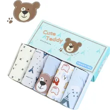 5 шт./партия, детское нижнее белье для мальчиков детские штаны с мультяшными медведями модные мягкие детские трусы-боксеры, нижнее белье для маленьких мальчиков