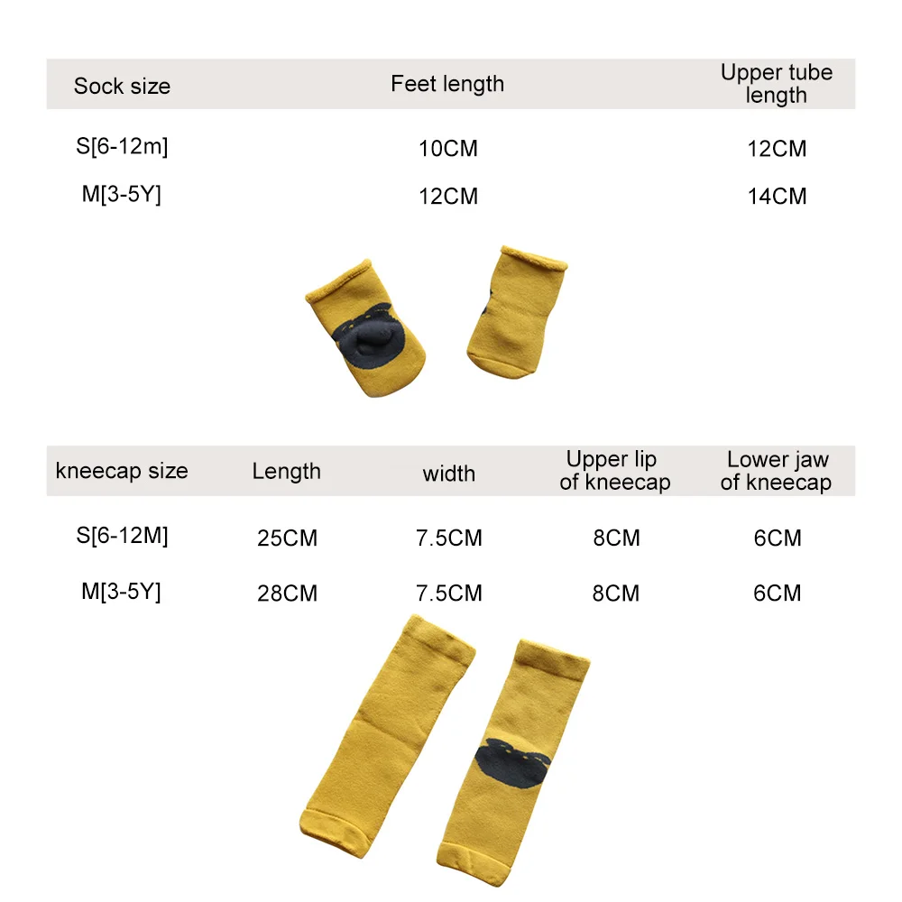 Детские защитные наколенники, гетры+ носки, комплект из мультфильма, ползание младенца, налокотники, зимние носки для маленьких девочек и мальчиков