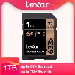 Lexar карты памяти SDXC 128 gb SD карты 64g 95 м/с 16G 32g U1 SDHC Class10 U3 256 г 512 г 1 флэш-карта 1 ТБ для 1080 p 3D 4 K видео Камера