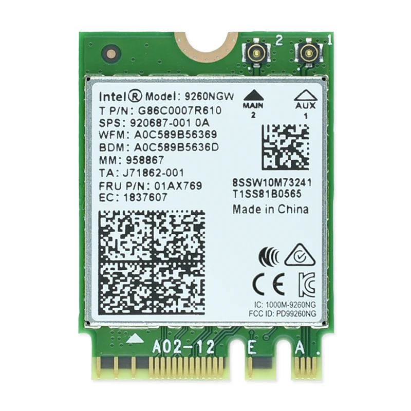 Новый Intel 9260NGW Dual band AC 9260 9260ac 1730 Мбит/с 9260 ac Bluetoth5.0 NetworkCard Wi-Fi PK 8265 7260 8260