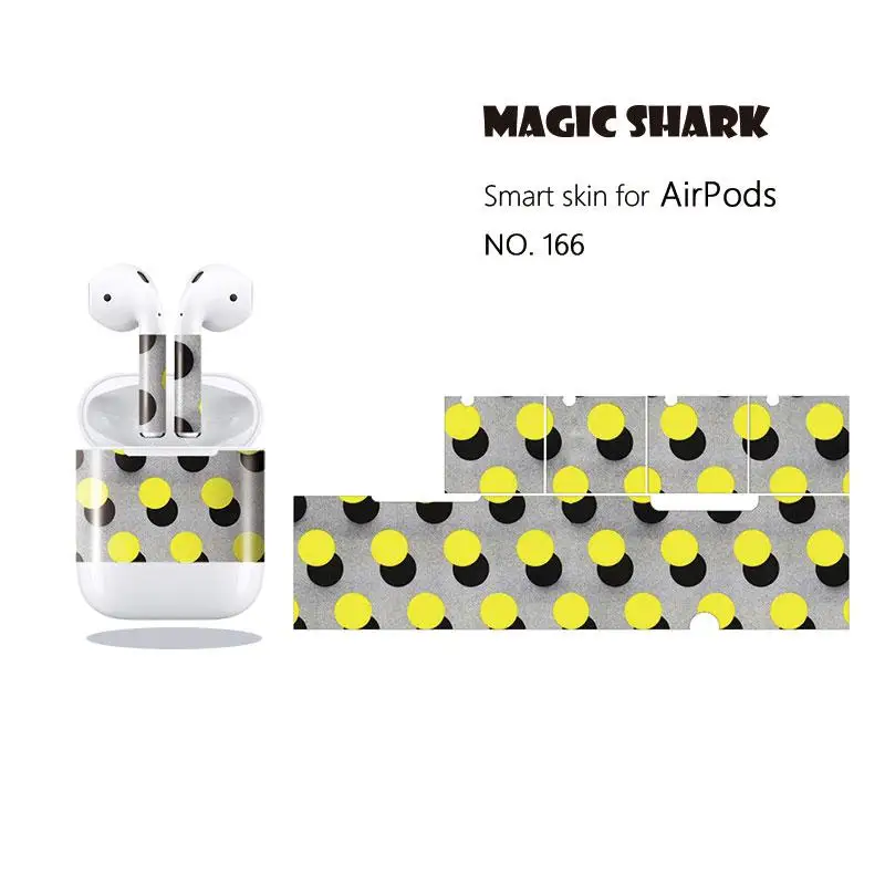 

Magic Shark 2019 Fashion Dot Cell Shockproof Ultra Thin PVC Sticker Cover Case Film for Airpods Apple Earphone 166-175