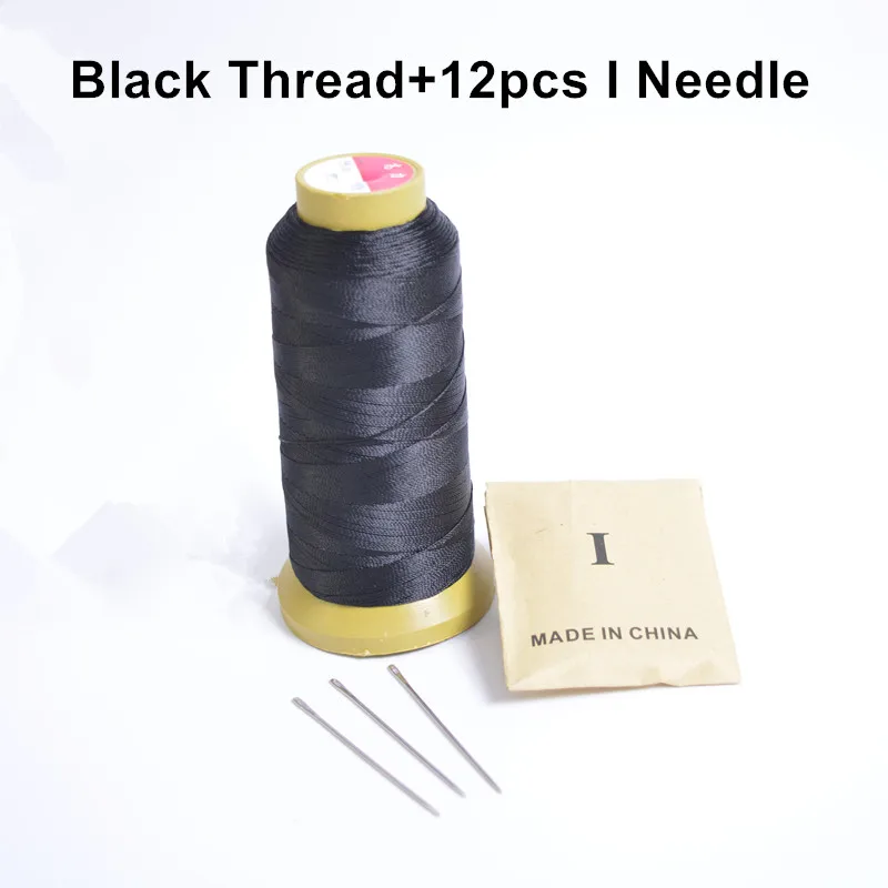 12pcs I Needle+1pc Black Nylon hair weaving thread for hair weaving