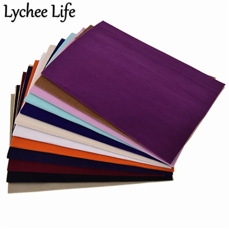 Lychee Life A4 клейкая бархатная ткань 29x21 см цветная Флокированная Ткань DIY Ручная