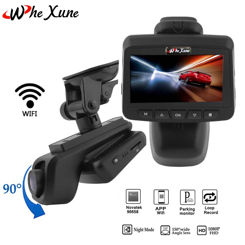 Whexune Новый 2.45 дюймов IPS Экран Новатэк 96658 Видеорегистраторы для автомобилей