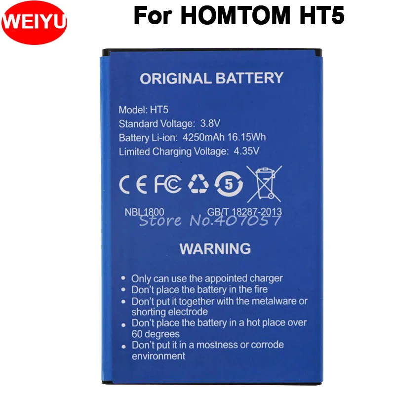

For HOMTOM HT5 Battery Batterie Bateria Accumulator 4250mAh