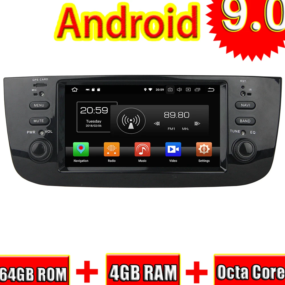 TOPNAVI 6 1 ''Восьмиядерный Android 9 0 Автомобильный GPS навигатор для Fiat LINEA 2014 2015