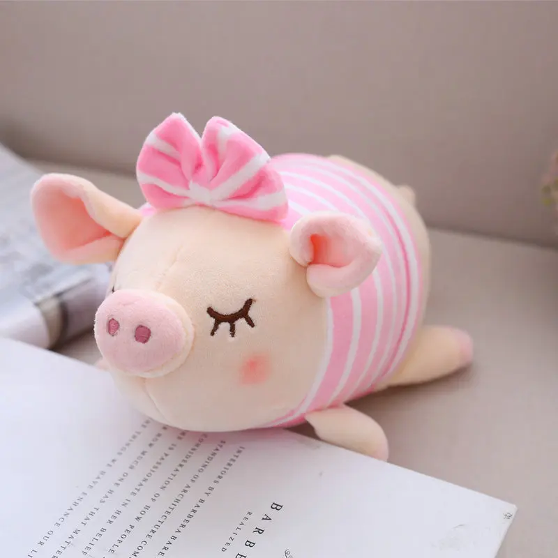 

25cm Cute Lovers pig plush toys Bow pig animals doll Pillow Baby Appease Sleeping Doll Cotton Girl Brinquedo Toy