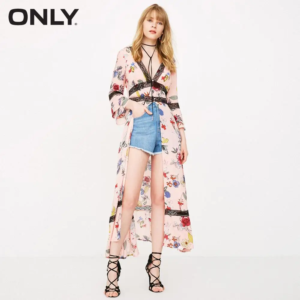 

ONLY Printed Laced Flare Sleeves Dress |118107629