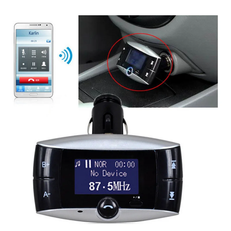 

Auto LCD Bluetooth MP3 Player Car Kit SD MMC USB FM Transmitter Modulator with Remote CSL2017