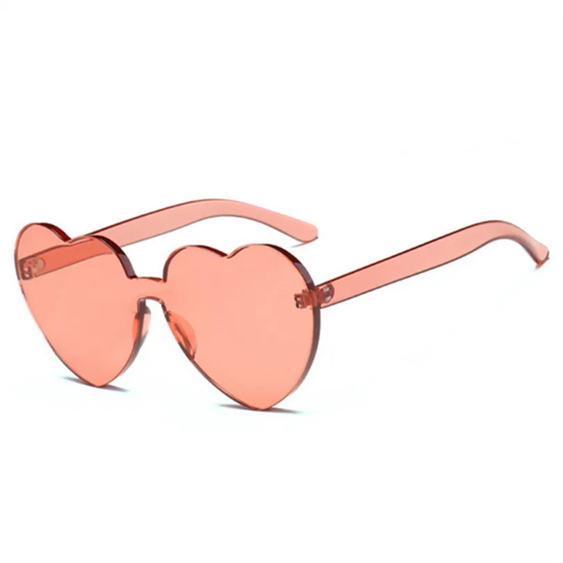 Сердцем персикового цвета конфеты в форме сердца солнцезащитные очки Для женщин европейский и американский тренд с сердцем персикового цвета выполненные морские солнечные очки - Цвет линз: Wine Red