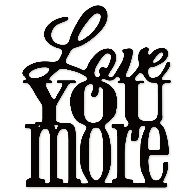 

Words,LOVE YOU MORE Border 82*67mm Metal Cutting Dies Scrapbooking Album Cuts for DIY Card making stencil Embossing Die New 2019