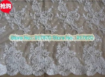 

3yards Gorgous Cord Lace, Corded Embroidered Net Fabric Lace mesh Fabrics for Wedding Dress