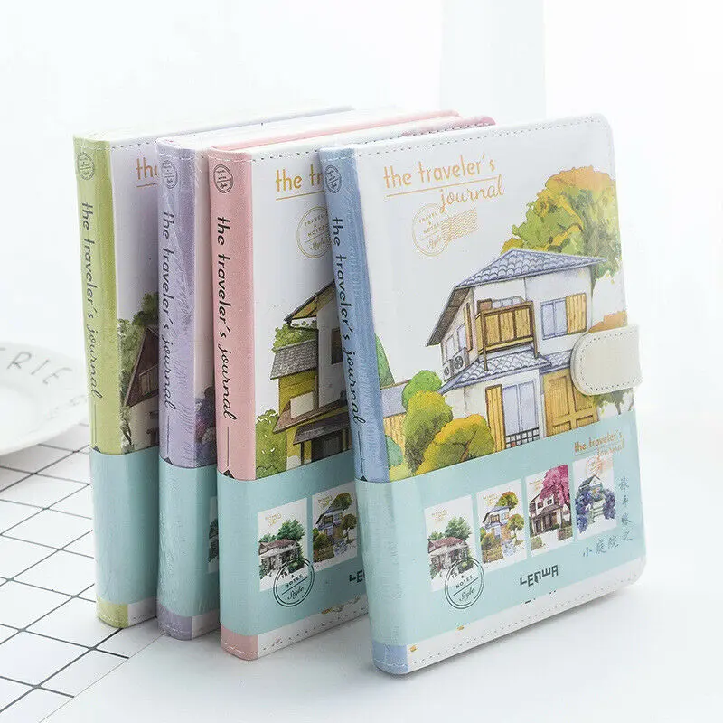 

Creative Paper Notebook Stationery A5 Small Diary Bullet Journal Notepad Courtyard PU Magnetic Buckle Notebook