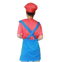 ; Лидер продаж; Карнавальный костюм для взрослых и детей на Хэллоуин; вечерние костюмы; одежда супер Марио+ шапки+ усы+ перчатки - Цвет: Female  Red