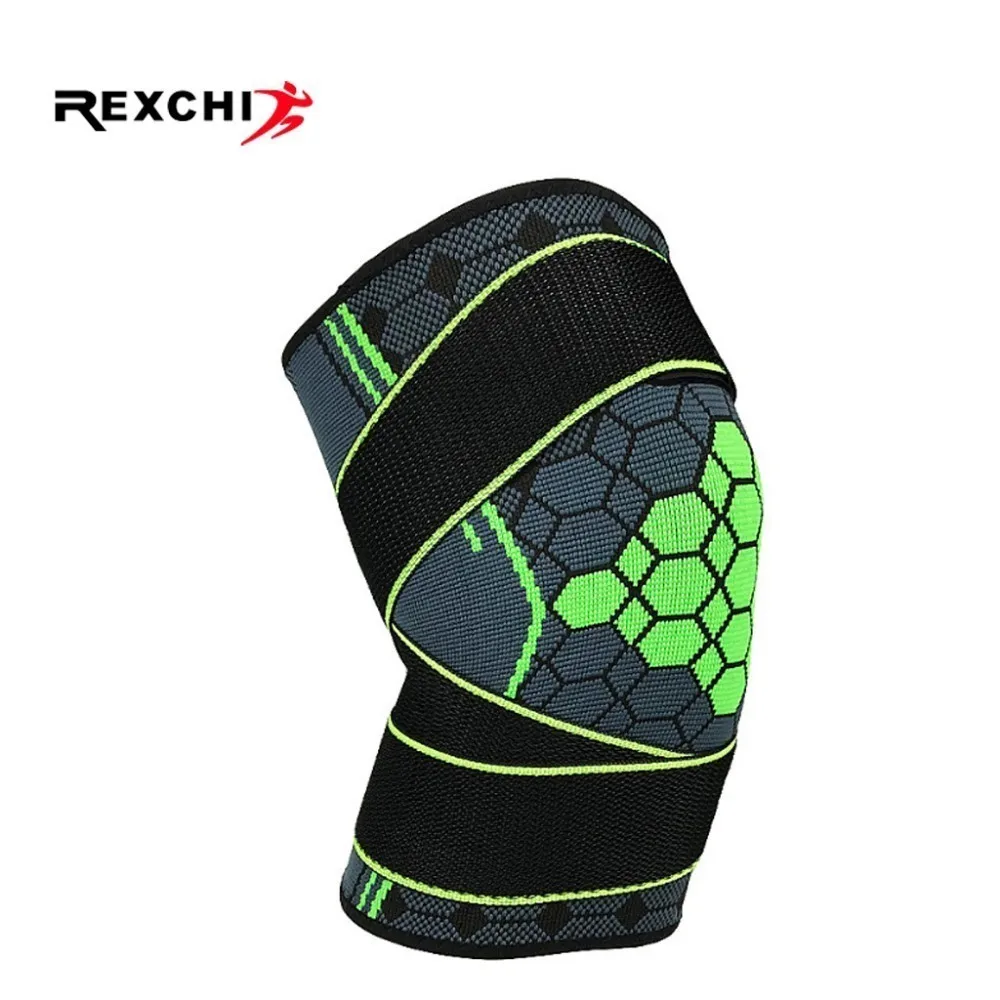 REXCHI 1PC Sports Kneepad Pressurization Knee Support Safety Protective Gear Adjustable Elastic Brace Pad Basketball Volleyball