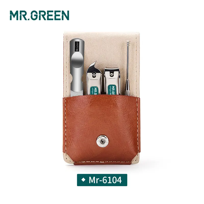 MR. GREEN профессиональные ножницы для ногтей из нержавеющей стали, набор для дома, 4 в 1, маникюрные инструменты, набор для ухода за ногтями, для дизайна, портативные, для ногтей, личные, чистые - Цвет: MR-6104