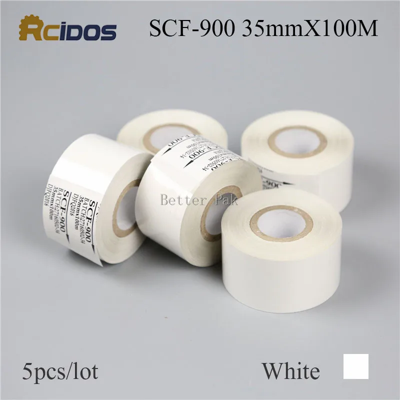 

SCF 900 25/30/35mm*100m Coding machine color ribbon,white color ribbon,follow wrapping machine color ribbion(5roll/lot)