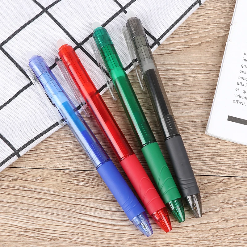 1 шт. 0,5 мм гелевая ручка стираемая ручка пресс Шариковая ручка для школы канцелярские принадлежности 4 цвета