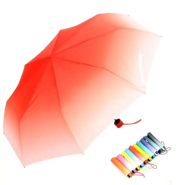 

TECHOME Folding Gradient Colorful Umbrella Portable Windproof Waterproof Rain Umbrella Women Men Umbrella