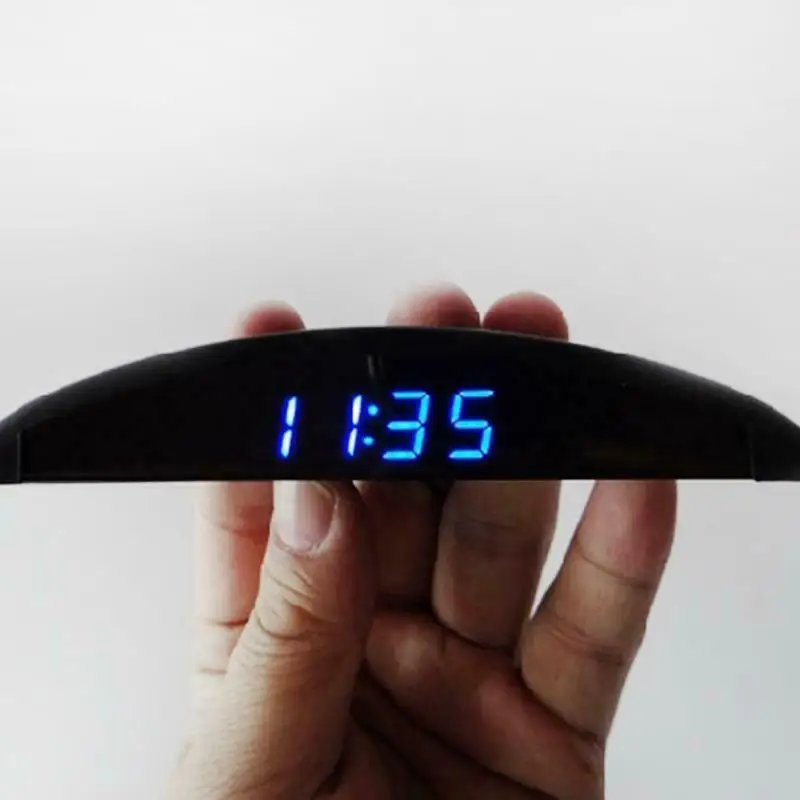  12V 3in1 Interior Car Decoration Electronic Meter Calendar Digital LED Alarm Car Electronic Clock W