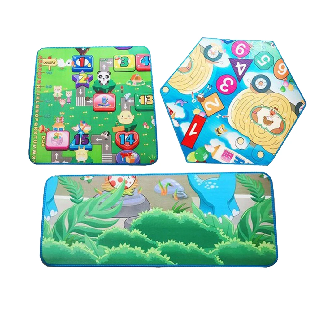 3pcs Round Kids Play Mat, Square Foam Carpet Rug, Hexagon Play Mat for Princess Tent, Portable Mat for Outdoor/Indoor