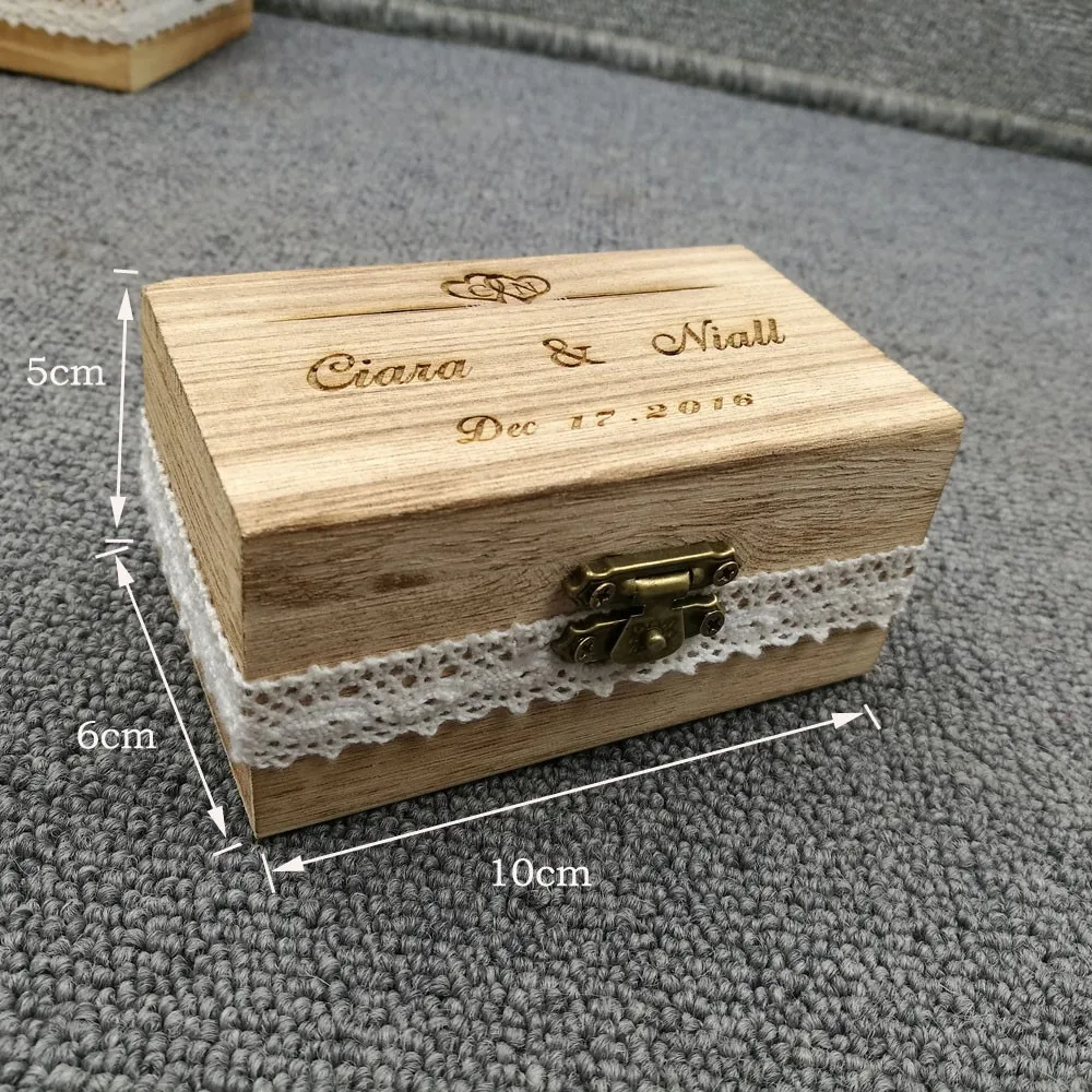Custom Ring Box, Personalized Wedding  Valentines Engagement Wooden Ring Bearer Box, Rustic Wedding Ring Box Holder5 - 