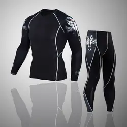Для мужчин бренд комплект из 2 предметов спортивный костюм Для мужчин 2018 подростков ММА Рашгард union костюм сжатия одежда развитие человек