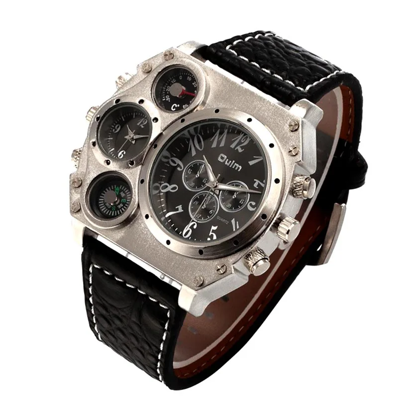 Oulm Luxury Brand Men Sports Military Quartz Watch Man Quartz-Watch Clock Male Multiple Time Zones Square Sports Watches Oulm Luxury Brand Men Sports Military Quartz Watch Man Quartz-Watch Clock Male Multiple Time Zones Square Sports Watches