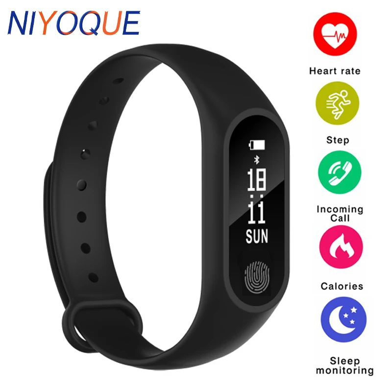 

NIYOQUE M2 Bluetooth Smart Bracelet Heart Rate Monitor Fitness Tracker pulsera actividad Smart Wristband Band for Android IOS