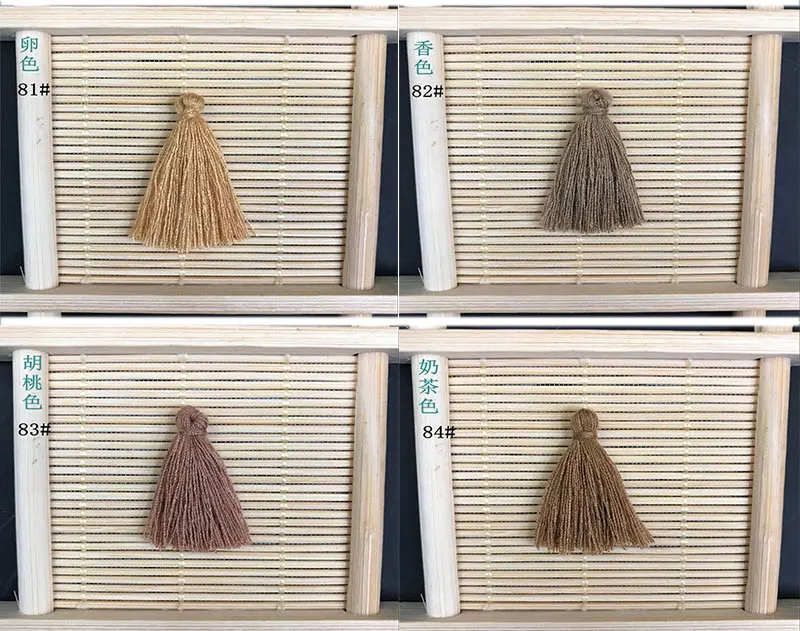 100PCS 3CM Mini Cotton Thread Fabric Tassel DIY Pendant Jewelry Key Making Fringe Trim Craft Tassels Sewing Accessories