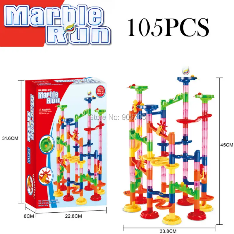 Новый 105,29 шт. DIY Строительство мраморный трек Run DIY Строительство детские игрушки игровой лабиринт Buliding блочная башня развивающие игрушки