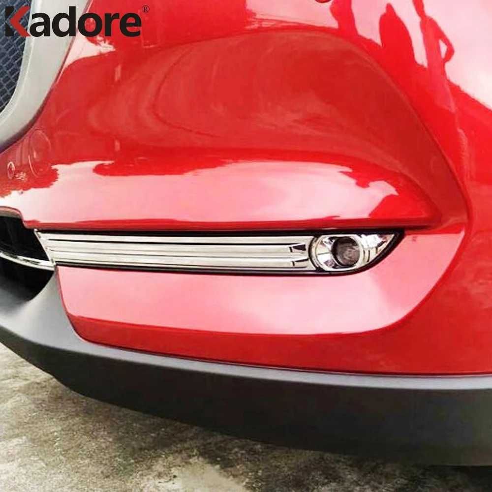 

For Mazda CX5 CX-5 KF 2017 2018 2019 Chrome Front Fog Light Lamp Cover Trim Foglight Molding Garnish Eyebrow Eyelid Styling