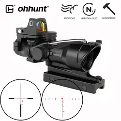 Ohhunt 4X32 Riflescope BDC шеврон сетка настоящий волоконный красный зеленый освещенный прицел с красной точкой зрения для cal. 223. 308 винтовка