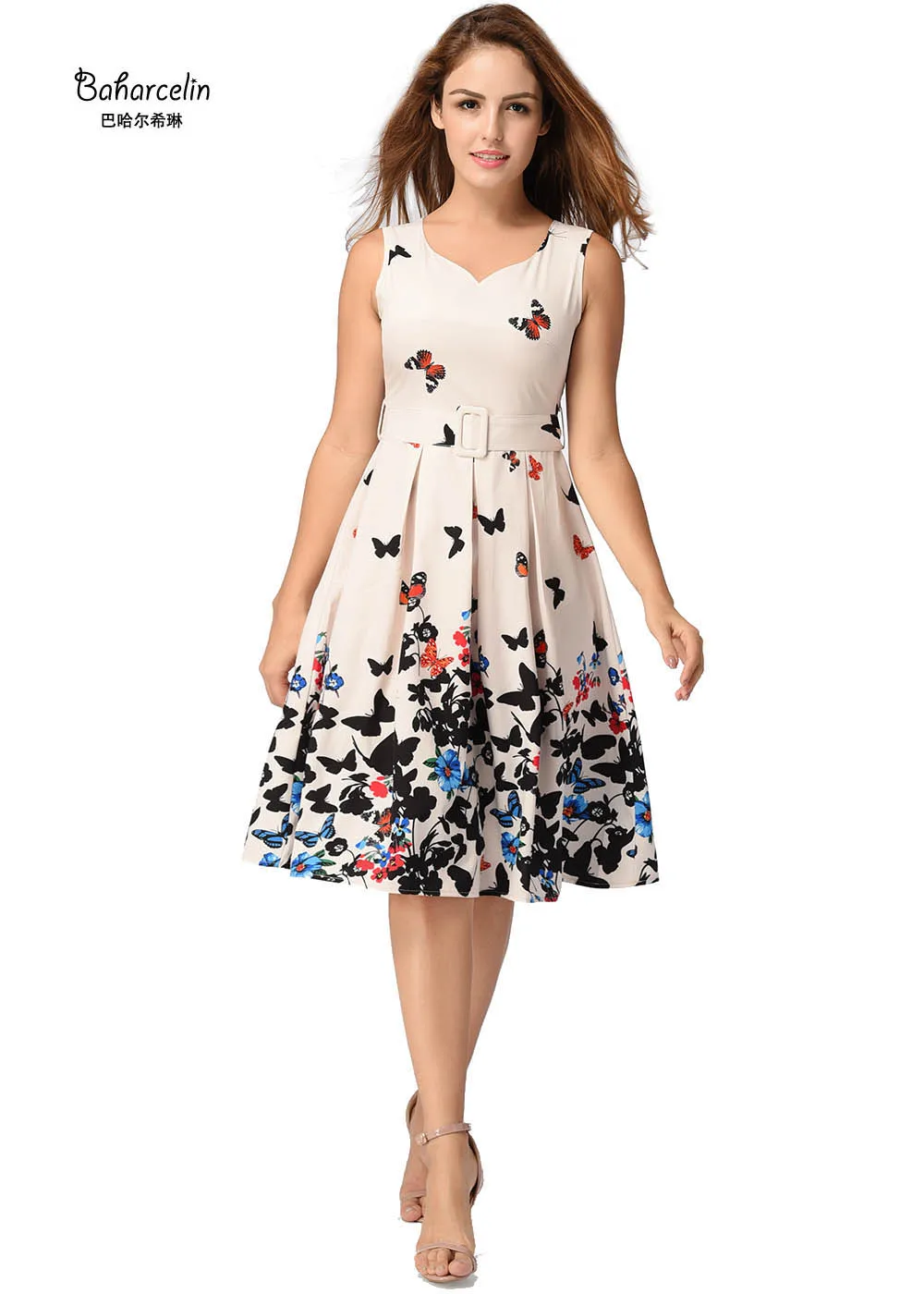Baharcelin Vestidos 2017 New Summer Dress Sleeveless