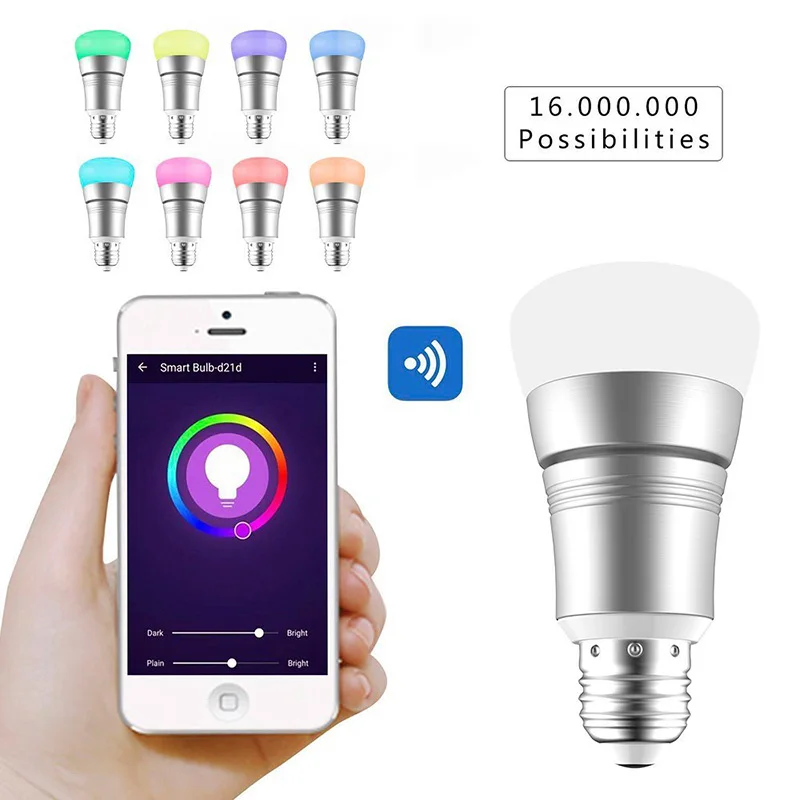 

WiFi Smart LED Light Bulb E27/B22 RGBW Wireless Remote Control for Amazon Alexa Google Home JA55