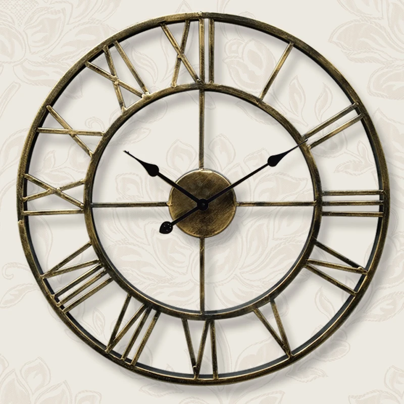 Современный минималистичный настенные часы Скандинавская гостиная кованые креативные часы американская мода дома спальни бесшумные часы - Цвет: 2