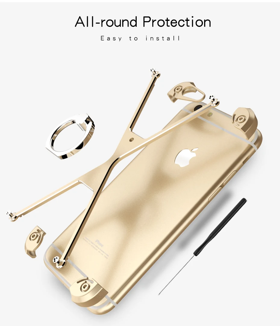 Oatsbasf X металлический чехол для iphone 7, индивидуальная оболочка для iphone 7 Plus, металлический бампер, кольцо, держатель, чехол s для iphone 6