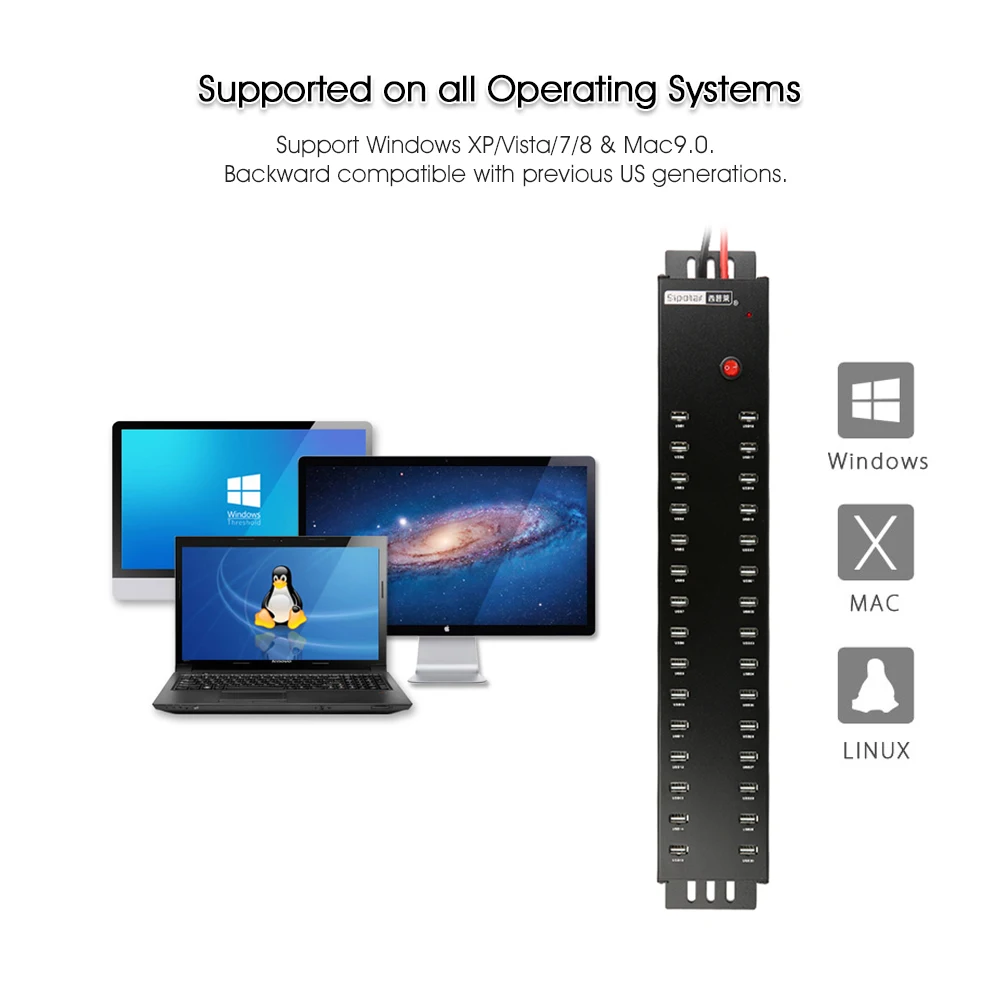 Sipolar industrial grade 30 портов usb powered data and charger hub 2.1A Быстрая зарядка станций для шт