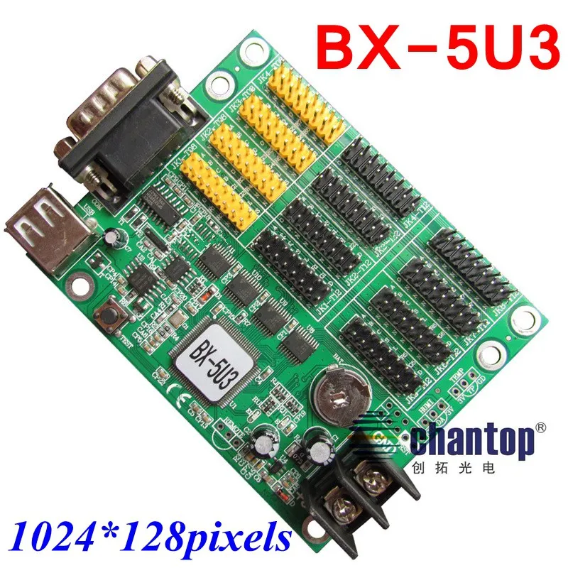 

BX-5U3 USB + serial port Multi-area monochrome & two color LED screen display controller 1024*128 pixel support