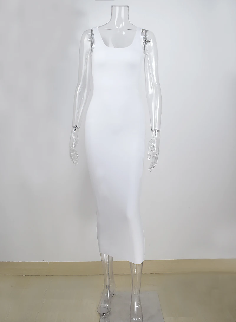 Colysmo, 2 слоя, женское облегающее платье, хлопок, летнее платье,, сексуальная клубная одежда, миди платье, туника, базовые длинные платья, белое платье