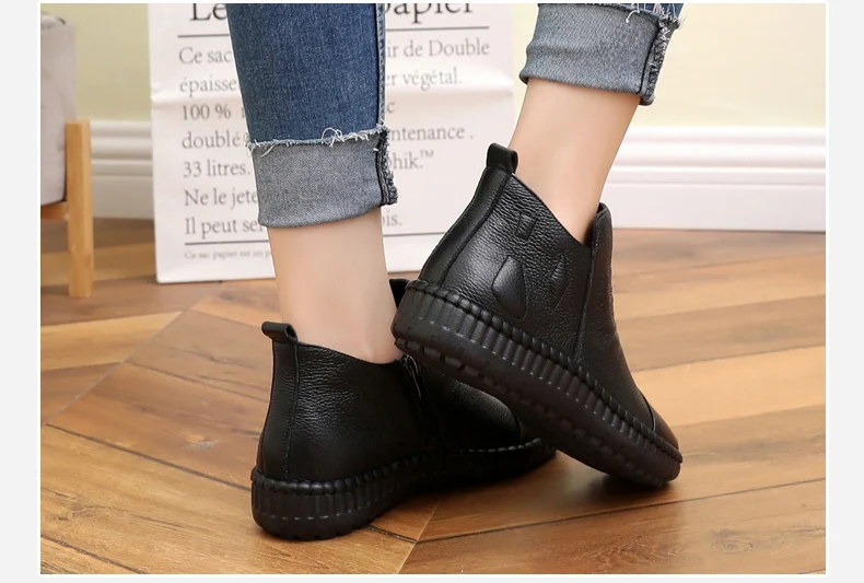 GKTINOO/Модные осенние ботинки на плоской подошве; ботильоны из натуральной кожи; винтажная Повседневная обувь; фирменный дизайн; женские ботинки ручной работы в стиле ретро