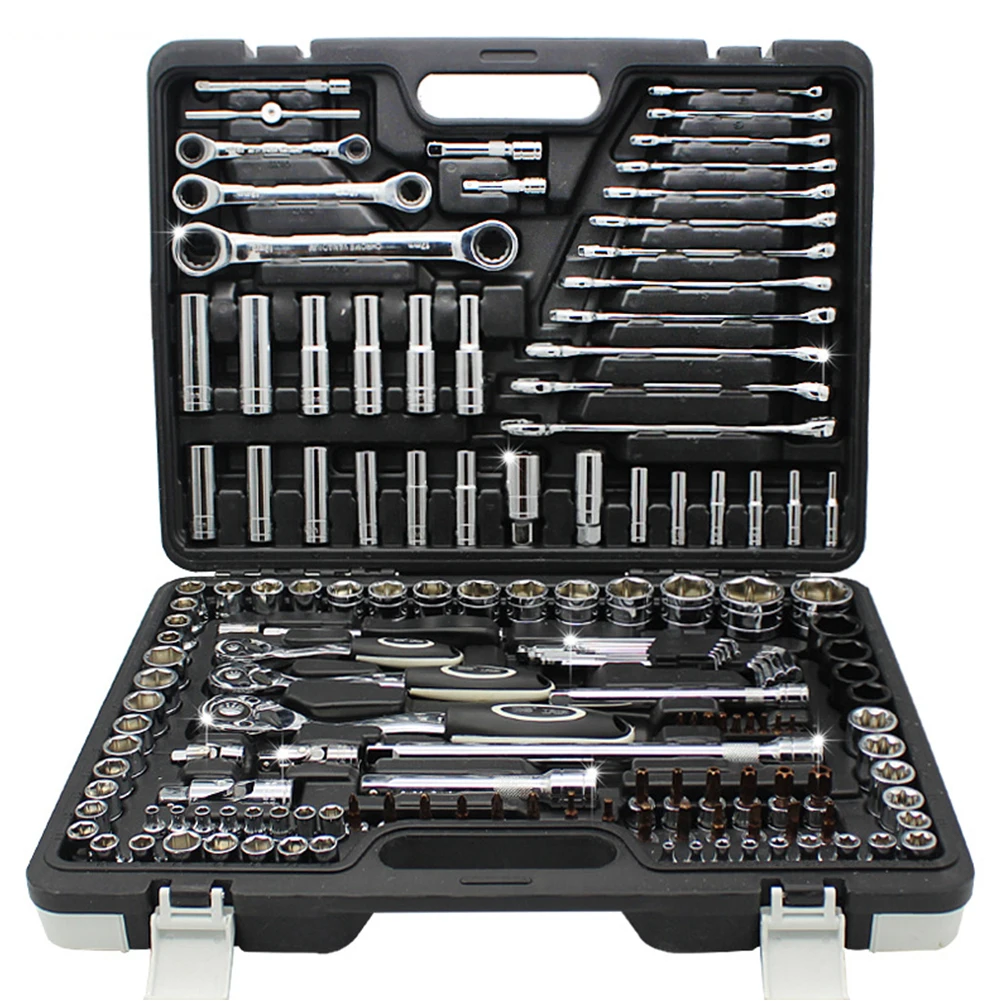 

HGhomeart 150pcs Professional Auto Repair Tool Set Combination Package Socket Wrench with Most Useful Mechanics Tools