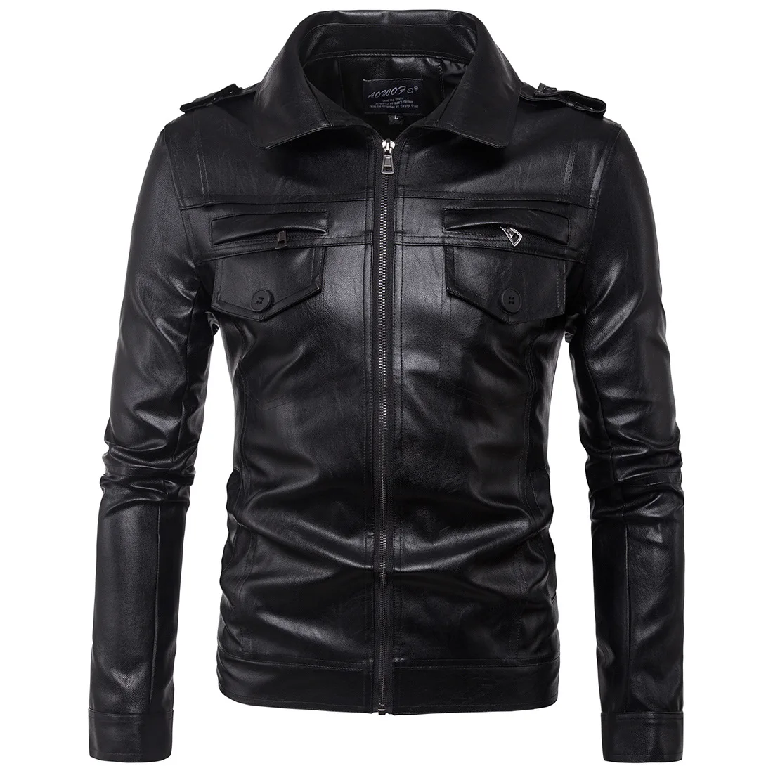 

2018 Mens Motorcycle Jacket New Retro Vintage Faux Leather Motocross Coats Clothes Fashion Pilot Slim Motorcycle Imported Jacket